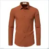 Camisas Sociais Masculinas, Não Amassam, Respiráveis, Camisas de Trabalho Profissionais, Roupas Masculinas com Corte Ajustado ao Corpo, Camisas Casuais Antirrugas, Camisas Masculinas de Manga Longa