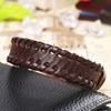 Nuevo Europeo y Americano Motocicleta Cuero Personalizado Pulsera Versátil Casual Capa Superior Piel Vacuna Envoltura Hebilla Aleación Pulsera Ajustable