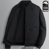 Chaqueta de algodón para hombre, abrigo de algodón cálido de invierno para mediana edad, chaqueta casual corta cálida con cuello de béisbol, abrigo de algodón nuevo de moda