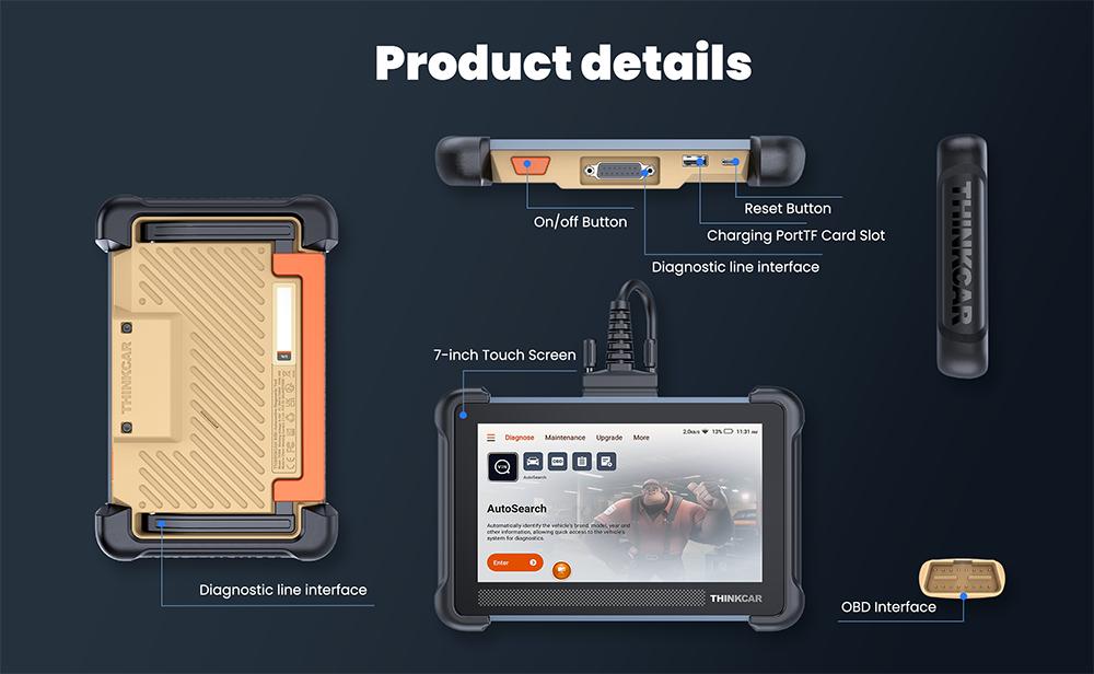 Thinkcar Thinkscan 672 Car Diagnostic Tools Full System OBD2 Scanner 28 Reset Bidirectional Control Lifetime Free scanner Tools