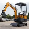 Fabricante Original Excavadora Pequeña de 1.5 Toneladas Puede Equiparse con Pinza Pulgar, Descompactador de Suelo, Rastrillo y Múltiples Accesorios, Una Máquina para Múltiples Propósitos