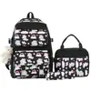 Suministro Transfronterizo Mochila Linda con Estampado de Niña Bolsa de Almuerzo con Aislamiento Térmico Juego de Tres Piezas Estudiante Gran Capacidad Mochila Escolar de Dibujos Animados