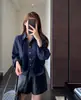 Camisa xadrez estilosa e moderna, conjunto de duas peças de corte solto, nova coleção de outono para mulheres, H090514