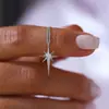 Moda Comercio Exterior Simple Colgante Estrella de Seis Puntas Incrustada de Diamantes Accesorios de Collar Geométrico con Circonita Europea y Americana Forma de Estrella Collar al por Mayor