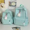 Mochila pequena fresca estilo ins coreano cor sólida grande capacidade para aula, reforço escolar, deslocamento, mochila escolar feminina, mochila leve para viagem