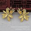 Accesorios de Joyería de Cobre que Conservan el Color Ramas de Flores Hecho a Mano DIY Hojas Flores 28*34mm Horquilla Corona para el Cabello Estilo Antiguo B2874