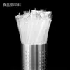 Pacote único de canudos descartáveis para bubble tea, canudos grossos para leite de soja e suco, plástico transparente, uso comercial, 1000 peças