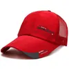 Gorra de pesca de malla fina con logo personalizado para grupo de gira de primavera y verano, gorra con visera, gorra de malla transpirable para mujer