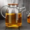 Tetera de Vidrio de Borosilicato de Alta Calidad con Asa Lateral para Agua Hervida Fría Hogareña Simple Multiespecificación Hervidor de Gran Capacidad para Bebidas de Jugo