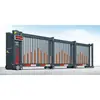 Puerta corrediza seccional inteligente eléctrica de aleación de aluminio personalizada, puerta de fábrica lineal sin rieles, puerta telescópica corrediza automática de fábrica