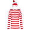 S-XXL Casal Reino Unido Anime Smart Wally Costume Fantasia de Natal cosplay Fantasia de Natal listrada