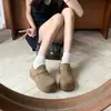 Mocasines Redondos Songgao con Suela Gruesa para Mujer 2026 Otoño Nuevos Mocasines de Cuero Mate que Aumentan la Altura Zapatos Retro Birkenstock Completamente Cerrados