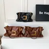 Bolso de Mano con Hebilla de Cinturón Bolso de Hombro 2026 Primavera y Otoño Nuevo Estilo Plisado Nube Commuter Casual Moda Versátil Bolso para Mujer