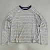 Camiseta casual de outono nova para mulheres, com blocos de cor, gola redonda, listrada, manga longa, versátil, respirável e confortável, para usar como base.