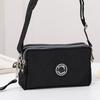 Bolsa de Moedas para Celular com Zíper de Três Camadas Leve Impermeável de Mão Transversal Mini Pequena Bolsa Chave Bolsa de Dinheiro para Mães