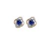 2026 Novas Tendências Brilho de Luxo Alto Padrão Totalmente Cravejados de Diamante Azul Brincos Fashion Influencer Emagrecimento Facial Brincos para Mulheres