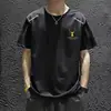 [Entrega rápida] Camiseta de seda de hielo de verano para hombre, cuello redondo, ropa de secado rápido, mangas cortas, transpirable, tallas grandes, camisetas deportivas holgadas para hombre