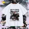 Nueva Camiseta Delta Force Weilong Rosa Rojo Comedor de Oro Lobo para Niños, Manga Corta Estudiante Holgada Superior Moderna