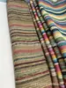 Tejido de Hierba PP Trenzado Multicor con Rayas Arcoíris, Tejido de Imitación de Rafia con Rayas Horizontales Coloridas para Bolsos, Carteras, Zapatos, Sombreros y Decoración