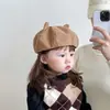 Sombreros para Niños Otoño e Invierno Boinas de Pana para Niños y Niñas Estilo Coreano Sombreros de Pintor Retro Sombreros Octagonales Modernos
