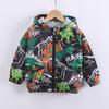 Jaqueta infantil desenho dinossauro moda zíper cardigan Outono Novo Jaqueta infantil de manga comprida entrega de uma peça