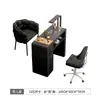 Mesa y Silla Multifuncionales para Manicura, Oferta Especial, Mesa de Manicura Económica Individual/Doble con Aspiradora, Estilo Crema Mármol