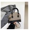 Bolso Shell Color Contrastante 2025 Nuevo Estampado Retro Trendy Bolso de Hombro Cruzado para Mujer Sencillo Casual Bolso de Axila Trendy