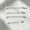 Prata pura 999 fecho de lagosta corrente em formato de coração corrente de extensão corrente de fecho semiacabada corrente para pulseira DIY corrente de extensão para colar