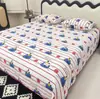 2026 Novo Modelo A-Grade 100% Algodão Capa de Cama Conjunto de Três Peças Capa de Cama Pura Algodão Tatami Acolchoada Espessa Lençol de Cama Floral