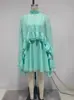DZ Conjunto de dos piezas de vestido de gasa elegante de primavera/verano nuevo transfronterizo europeo y americano con camisola interior de moda