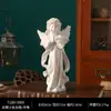 Enfeites de Resina de Anjo Europeu Estátua de Gesso Retrô Menina Anjo Branca Decoração de Mesa Adereços de Arte