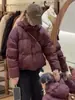 Chamarra de Plumón Gruesa con Capucha para Mujer, Corta, Nueva de Invierno 2024, Estilo Coreano Casual, Versátil, Abrigo tipo "Pan" para Hombres Bajos