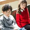 Suéter de cachemira para niños, suéter para niños, suéter para niñas, camisa de punto para niñas, suéter de lana gruesa de estilo occidental para niños medianos y grandes de otoño e invierno