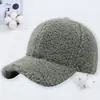 Gorra de Béisbol de Lana de Cordero para Exteriores de Otoño e Invierno con Logo Personalizado, Gorra de Pico Cálida y de Moda Estilo Coreano, Sombrero Bordado