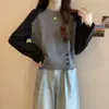 Camiseta Raglán de Manga Larga para Hombro Derecho para Mujer Primavera y Otoño Talla Grande Camiseta Base para Gorditas Look Adelgazante Diseño que Cubre la Barriga Top de Nicho