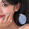 Aretes de perlas con aguja 925 para mujer, colgantes en la parte trasera, estilo ins, nuevo estilo caliente, modernos, lisos, circulares, nicho, aros para la oreja, venta al por mayor