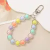 Nuevo llavero de coche colgante con cuentas redondas, accesorio de pulsera de cuentas coloridas, decoración fresca y elegante para funda de auriculares