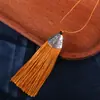 Gorro de Boca de Pescado Corto Borlas Nudo Chino Borla Flecos DIY Hecho a Mano Borla Roja Cadena para Suéter Colgante Accesorios de Borla