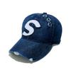 Coreia do Sul net famosa primavera e verão novo chapéu de sol casual versátil boné da moda Denim buraco S letra boné de beisebol
