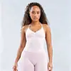 Conjunto de yoga de color liso transfronterizo estilo europeo y americano para mujer, chaleco deportivo para exteriores, chaleco sexy ajustado moldeador del cuerpo
