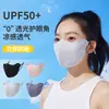 Mascarilla de Hielo Transpirable de Verano con Protección UV para Proteger los Ojos, para Viajes Diarios, con Soporte Interno de Hueso de Pescado, Mascarilla 3D con Sensación de Hielo para Proteger del Sol