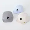 Gorro de Bebé Primavera y Otoño Estilo Coreano Rayado Unisex Gorra de Béisbol Infantil con Letras Diseño Simple Sombrero para el Sol para Bebés