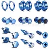Nuevo Set de Acero Inoxidable Punk Negro de Amazon Tornillo para Mancuernas Pendientes Pendientes Pendientes Pendientes Transfronterizos Suministro
