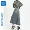 Falda Vaquera Vintage para Mujer Moda Otoño Versátil Nueva Cintura Alta que Cubre Falda de Corte A Cadera Cola de Pescado