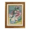 Pintura a Óleo Estilo Natureza Morta Floral Europeu com Moldura Dourada Vintage para Sala de Estar, Hall de Entrada, Hotel e Pousada, Pintura para Pendurar com Moldura, Pintura Decorativa, Arte de Parede