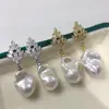 Brincos de Pérola de Água Doce Naturais, Pérola de Formato Irregular Cauda de Peixe, Joias de Pérola de Alto Padrão, Fornecimento Atacadista para Transmissão ao Vivo