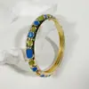 Yongge Jewelry Pulsera de Esmalte Transfronteriza Europea y Americana para Mujer Moderna Colorida Geométrica Rayada de Puntos Filigrana con Borde Dorado Accesorio de Mano