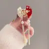 Grampo de cabelo estilo antigo com borla Hanfu, presilha de tubarão borboleta, grampo de cabelo para mulheres, grampo de cabelo estilo chinês leque com borlas