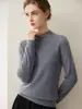 Suéter premium 100% caxemira pura sem costura para mulheres, gola alta discreta, simples e elegante, adequado para o trabalho, camada base modeladora