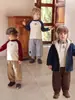 [Nuevos 2 artículos 15% de descuento] camiseta de manga larga jellybaby para niño ropa de bebé cálida camisa de capa base para niños de color block